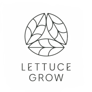 Lettuce grow logo on a black background